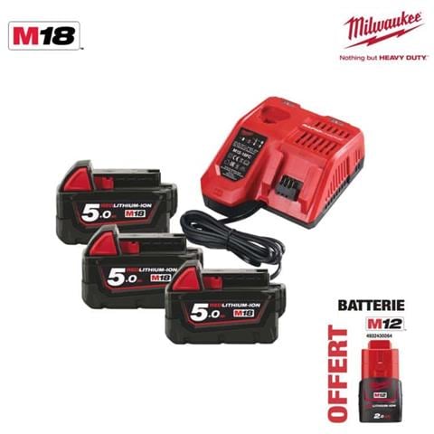 Ricaricabili Batterie Nrj 18v 5.0ah 18v 5.0ah 3 1 Caricatore M12-18fc - 1 2.0ah Batteria M12 Offerto 4.933.451 - Foto 3
