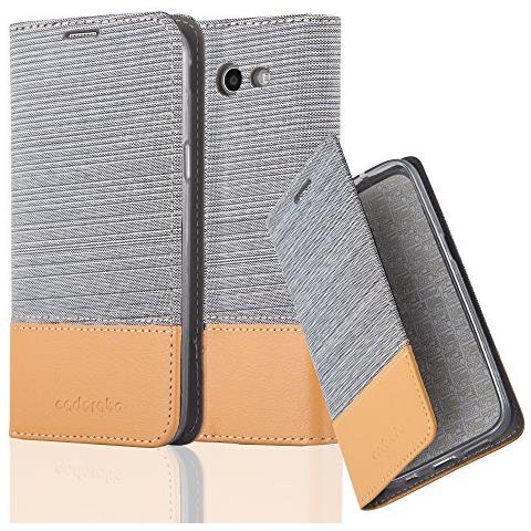 Custodia Compatibile Con Samsung Galaxy J5 2017 (us Version) In Grigio Chiaro Marrone - Coperchio Protettiva Con Chiusura Magnetica, Funzione Stand E Tasca Per Le Carte - Foto 1