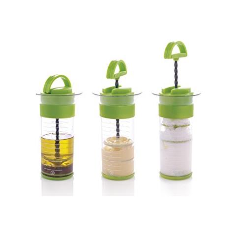 F26908 - Trottola Salse Salse Mischia Nella Silicon E Acciaio Inossidabile, Colore: Verde - Foto 4