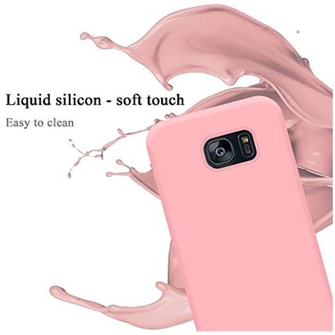Custodia Compatibile Con Samsung Galaxy S7 Edge In Liquid Rosa - Coperchio Protettivo In Silicone Tpu Flessibile - Foto 2