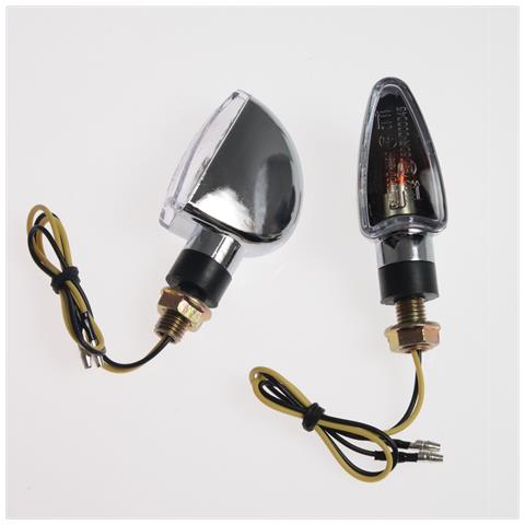 Coppia Indicatori Direzione Frecce Moto Universali Sport Scooter Naked Cromo - Foto 1