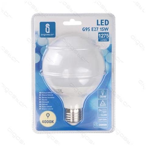 Lampadina Led A5 G95 15w Attacco E27 - 1275 Lumen - 4000k Luce Naturale - Angolo 180 Gradi Misura D95h140mm Cri80ra - Foto 2