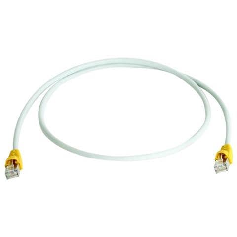 Patch cable S-FTP Cat. 7, 5,0 m, cable boot yellow, LSZH grey, Cross-Over 5m Grigio cavo di rete - Foto 1