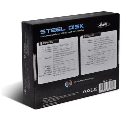 BX-2525U3, HDD, SATA, 3.0 (3.1 Gen 1) , Micro-USB B, Nero, Alluminio - Foto 2