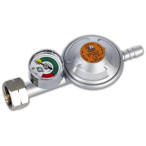 Regolatore Di Gas 37mbar 1,5kg / h Con Valvola Di Sicurezza E Manometro Per Tubo 9-10mm (rg A310ie-m) - Foto 1