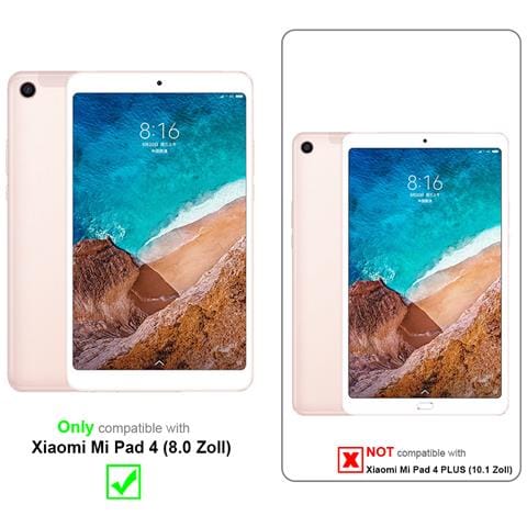 Custodia Per Tablet Compatibile Con Xiaomi Mi Pad 4 (8.0 Zoll) In Nero - Coperchio Protettivo A 360 Gradi Fatto Di Finta Pelle Con Funzione Di Stand E Banda Elastica - Foto 2