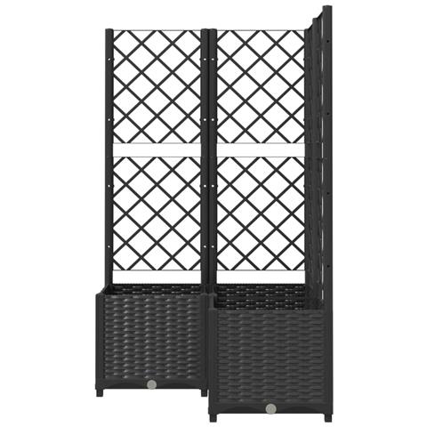 Fioriera da Giardino con Graticcio Nero 80x80x136 cm in PP - Foto 2