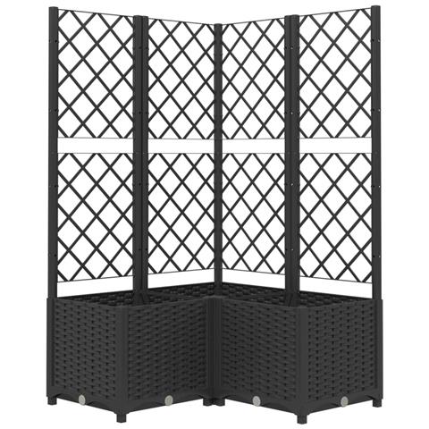 Fioriera da Giardino con Graticcio Nero 80x80x136 cm in PP - Foto 1