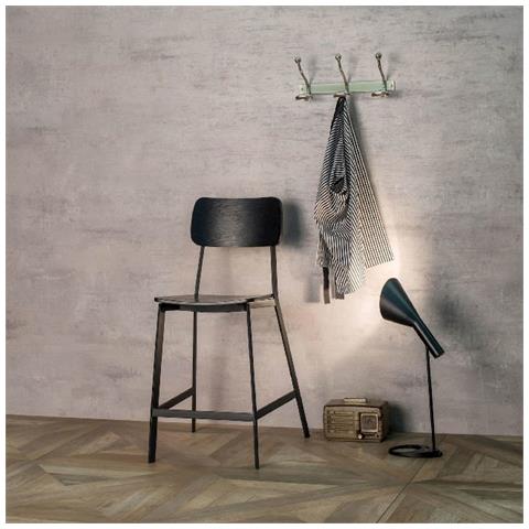 Set 2 Sgabelli Woody - Mobile Arredo Design - Per Casa, Ufficio, Soggiorno, Sala Da Pranzo, Cucina - Tavolo - Nero In Legno, Metallo - 51 X 51,5 X 97 Cm - Foto 2