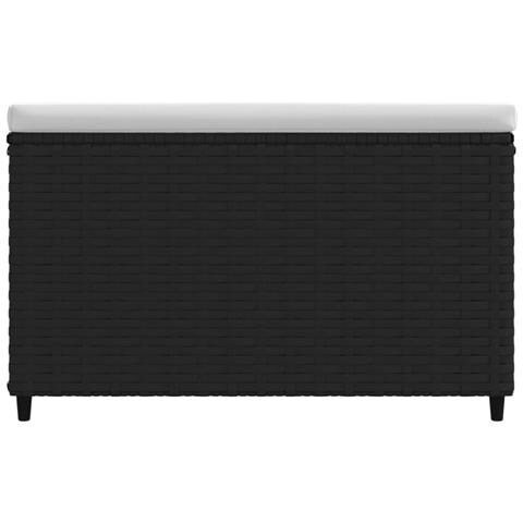 Poggiapiedi Da Giardino Con Cuscini In Polyrattan Nero - Foto 2