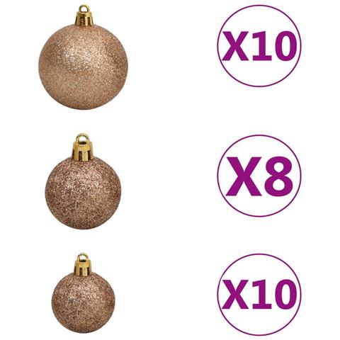 Albero Di Natale Artificiale Con 300 Led Palline E Neve 210 Cm - Foto 8