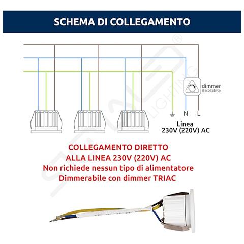 Mini Spot Led 3w - Dimmerabile - 300lumen - Classe A++ - Luce Calda 3000k - Faretto Led Da Incasso Tondo Ø35x25mm - Alimentato 220v / 230v Ac - Pack 2 Spot (1 Scatole Da 2 Spot) - Foto 2