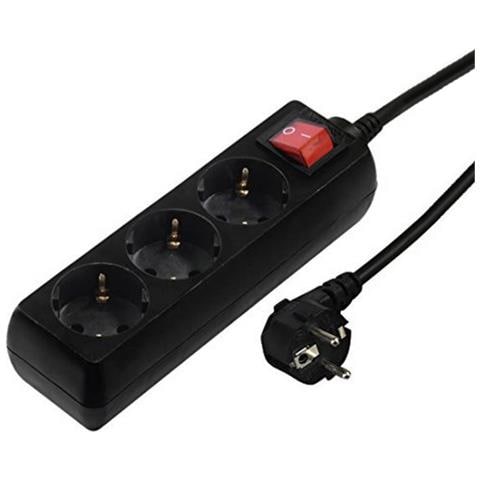 Multipresa Con 3 Prese Con Interruttore 00030392 Nero - Foto 1