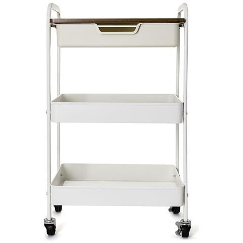 Carrello Per Verdure Elvia Bianco Metallo 46,5 X 30,5 X 75 Cm - Foto 1