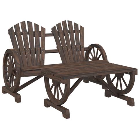 Set Salotto Da Giardino 2 Pz In Legno Massello Di Abete - Foto 2