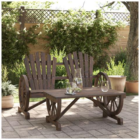 Set Salotto Da Giardino 2 Pz In Legno Massello Di Abete - Foto 1