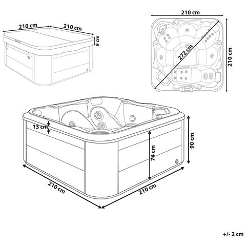 Vasca Idromassaggio Da Esterno Con Led Tularosa Grigio Grafite - Foto 2
