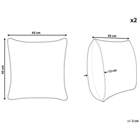 Set Di 2 Cuscini Talya 45 X 45 Cm Verde Oliva Trama A Scacchi - Foto 7