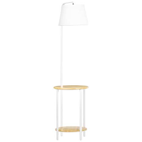 Lampada Da Terra Moderna Con Tavolino A 2 Livelli Per Soggiorno E Camera Da Letto, 43l X 39.5p X 162a Cm - Foto 1