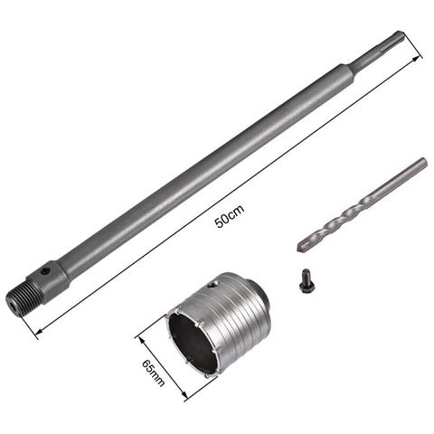 Fresa Per Muro A Tazza 65 Mm Asta Prolunga 50 Cm Per Trapano Attacco Sds Plus - Foto 1