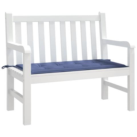 Cuscino Panca Da Giardino Blu Marino 120x50x3 Cm Tessuto Oxford - Foto 3