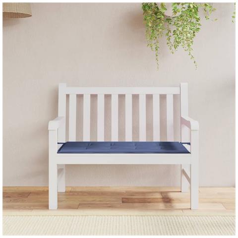 Cuscino Panca Da Giardino Blu Marino 120x50x3 Cm Tessuto Oxford - Foto 1