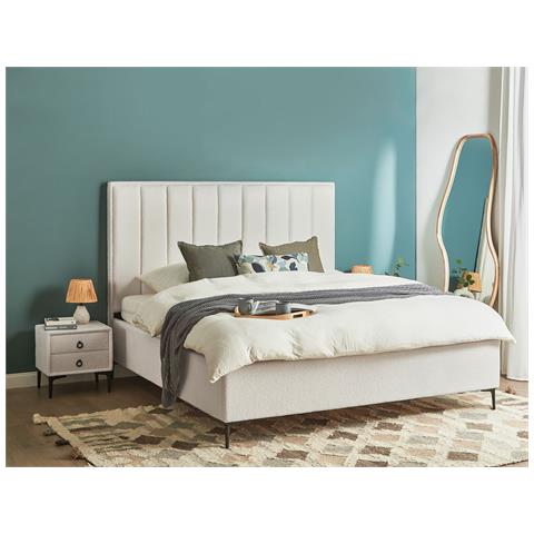 Set Da Camera Da Letto Bouclé Sezanne 180 X 200 Cm Bianco Sporco - Foto 1