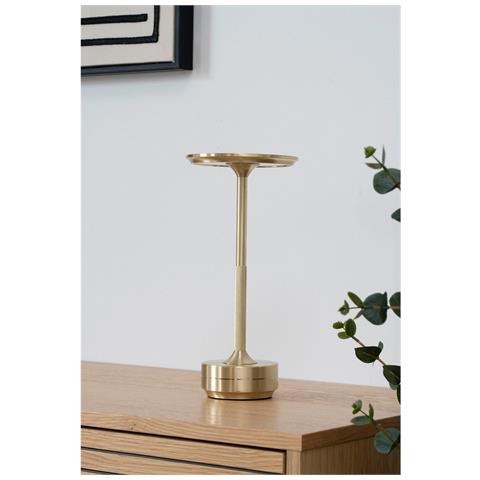 Lampada Da Tavolo Lyneham - Ottone - Alluminio - 13x13x28,5 Cm - Foto 2