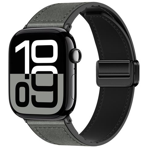 Cinturino Per Apple Watch Magnetico In Vera Pelle Grey S - Foto 2