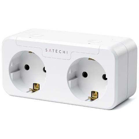 Presa Duo Compatta Compatibile Con Siri E Collegata A Homekit, Bianco - Foto 1
