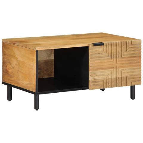 Tavolino Da Salotto Marrone 80x50x40 Cm Legno Massello Di Mango - Foto 1
