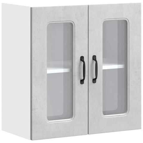 Pensile Da Cucina Con Porta In Vetro Kalmar Grigio Cemento - Foto 2