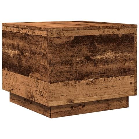 Tavolino Da Salotto Con Luci Led Legno Antico 50x50x40 Cm - Foto 3