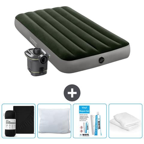 Set Materassino Gonfiabile - 191x99x25 Cm - Verde - Include Accessori Coordinati - Foto 1