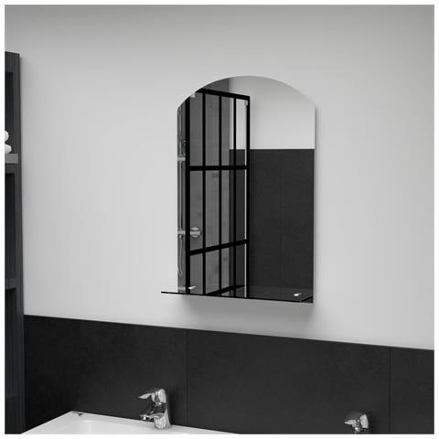 Specchio Da Parete Con Mensola 40x60 Cm In Vetro Temperato - Foto 6