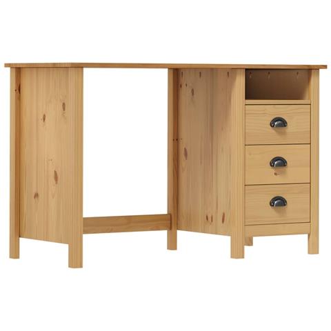 Scrivania Hill Con 3 Cassetti 120x50x74 Cm In Massello Di Pino - Foto 2