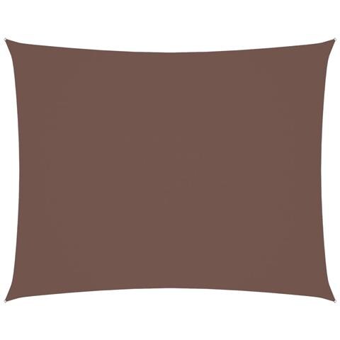 Parasole A Vela In Tessuto Oxford Rettangolare 3,5x5m Marrone - Foto 1