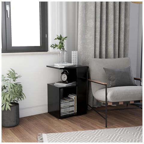 Lusso Casadino -  Tavolino Nero 36x30x56 Cm In Legno Multistrato - Foto 7