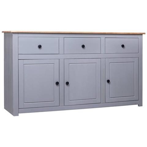 Lusso Casadino -  Credenza Grigia 135x40x80 Cm In Legno Massello Di Pino Panama - Foto 2