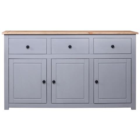 Lusso Casadino -  Credenza Grigia 135x40x80 Cm In Legno Massello Di Pino Panama - Foto 1