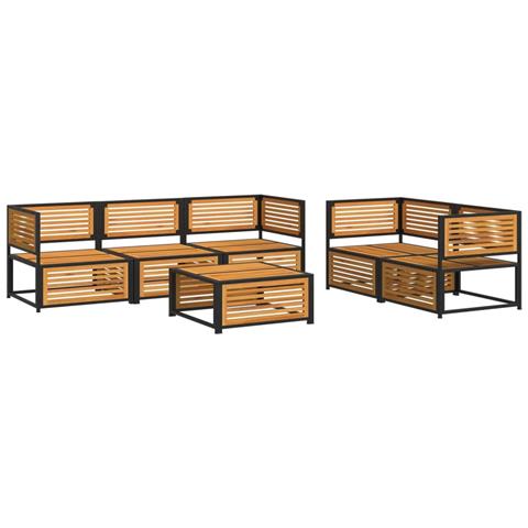 Lusso Casadino - Set Divano Da Giardino 6 Pz Con Cuscini In Massello Di Acacia - Foto 2