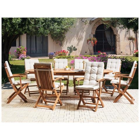 Set Da Pranzo Da Giardino 8 Posti Maui Premium Legno D \'acacia Beige Chiaro - Foto 1