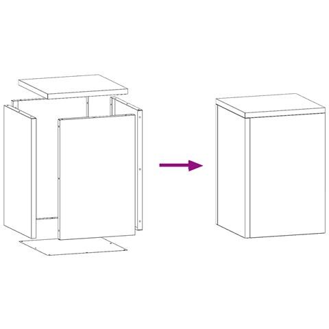 Supporti per Piante da Esterno Pillar 2 pcs Bianco 24x24x35 cm Acciaio - Foto 9