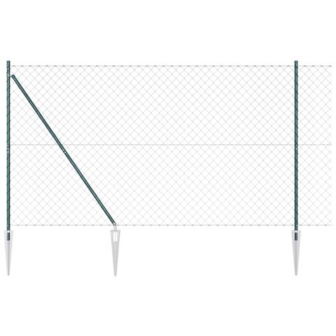 Recinzione in rete metallica con 7 picchetti 1.6x10 m in acciaio zincato - Foto 1