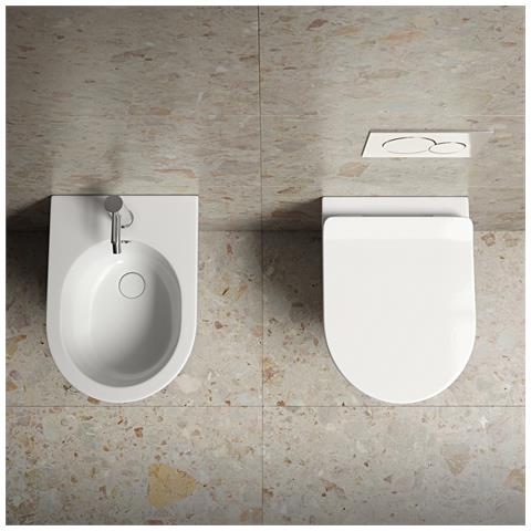 Sanitari Sospesi Salvaspazio Wc, Bidet, Copriwater Soft-close Grecale Bianco - Foto 2