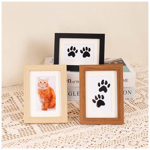 Cornice Commemorativa Per Animali Domestici Con Impronta Di Zampa - Crea Ricordi Indelebili Black - Foto 3