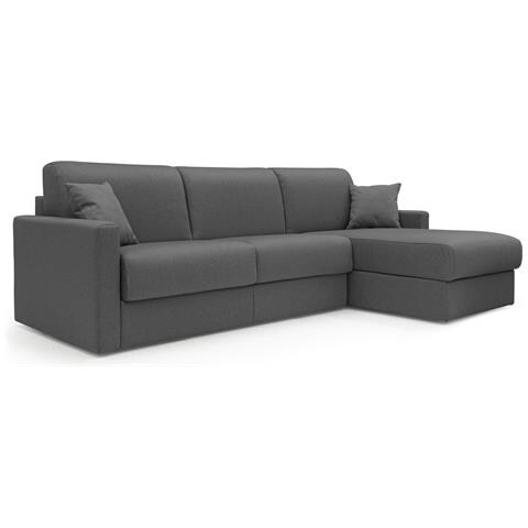 Chris Divano Letto Angolare Con Penisola In Simil Cotone T13 Antracite - Foto 1