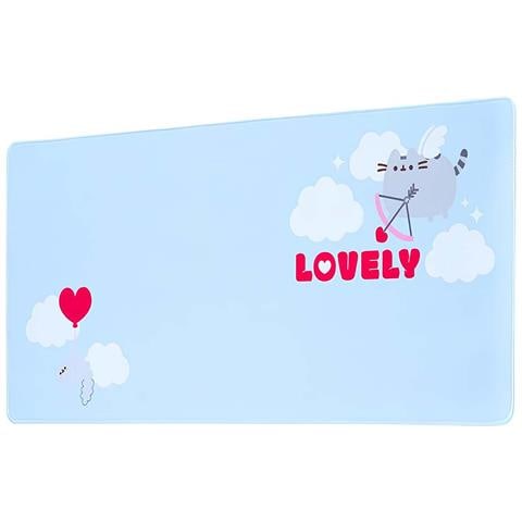 Tappetino Per Mouse Xxl Per Pc Purrfect Love Impermeabile Antiscivolo, Celeste - Foto 1