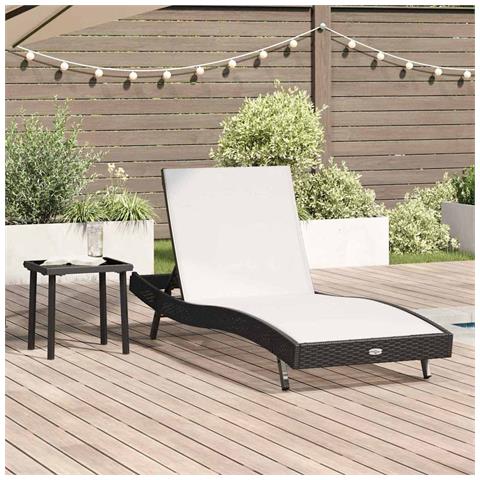 Lettino da sole con tavolo 2 pcs Nero 40 x 40 x 40.5 cm - Foto 2