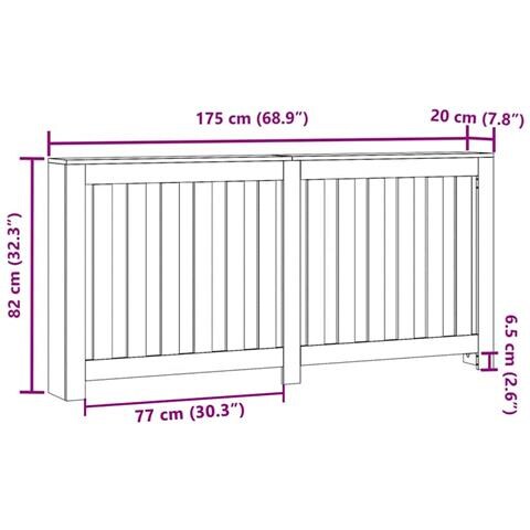 Copertura per radiatori Rovere Nero 175 x 20 x 82 cm - Foto 8
